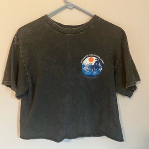 Cropped dark gray brandy melville natives of the golden coast shirt